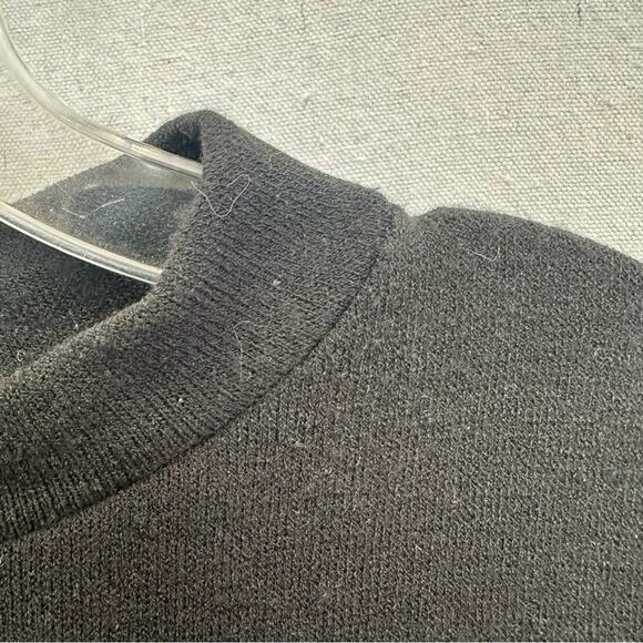 Zara puff sleeve black heavy knit mock neck tiered midi dress size medium - Picture 14 of 16